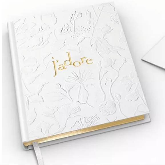 DIOR J’adore White Embossed Blank Journal Notebook with Gold Edges | NEWDio - Picture 2 of 5